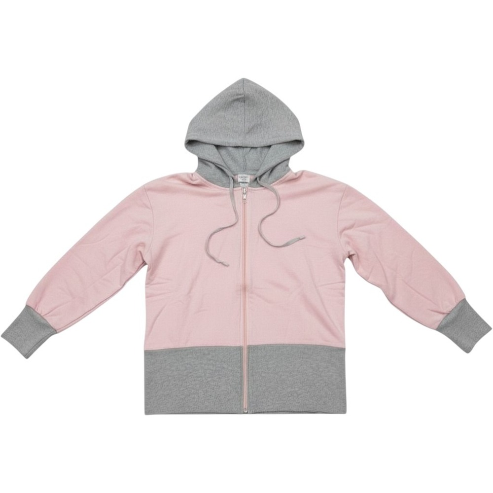 Beaux Art Pink Gray Cotton Full Zip Hoodie and Pants Tracksuit Set XL - Picture 2 of 14